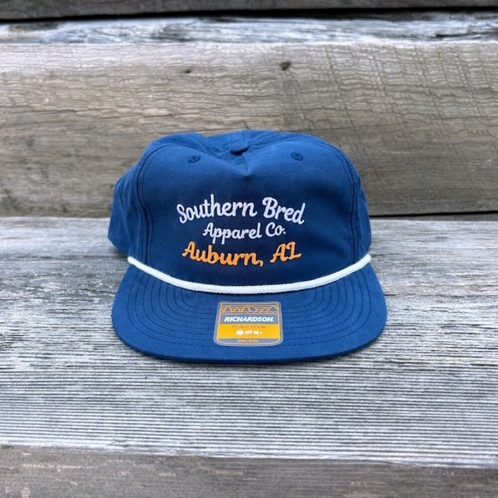 Southern Bred Apparel Co Auburn, AL Richardson 256 Navy/White Rope Cap